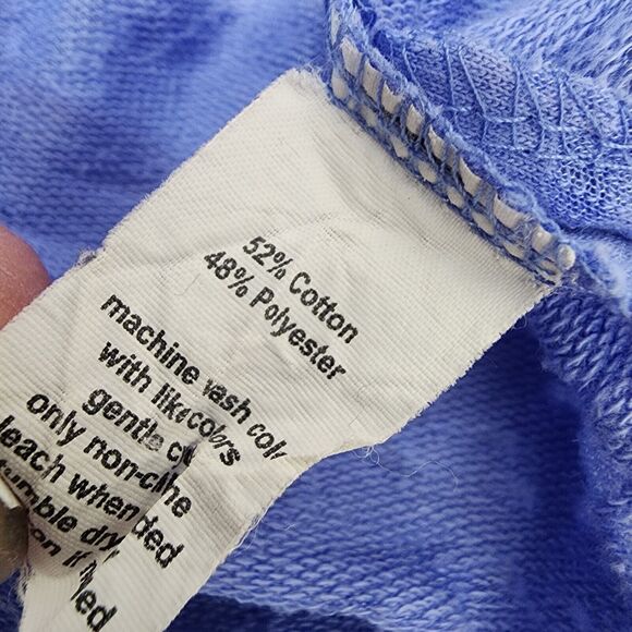 Exertek Jacket Womans Size 3X Baby Blue Burnout Cotton Blend Full Zip Roll Tab - Picture 11 of 11